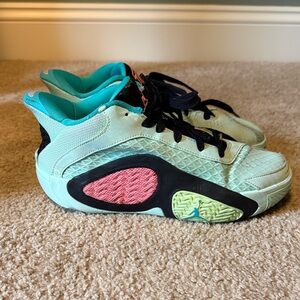 Nike Kids Jordan Tatum Mint Green and Pink Basketball Sneakers